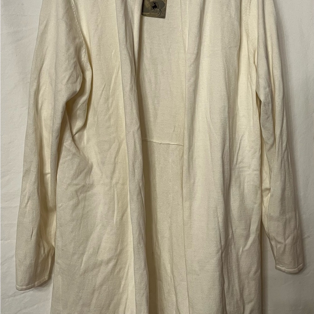 Peruvian Connection NWT Cream Cardigan Tunic Sweater Size XL